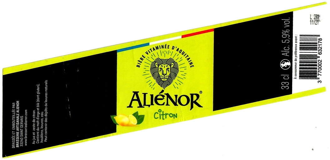 etiquette BRASSERIE ALIENOR 18