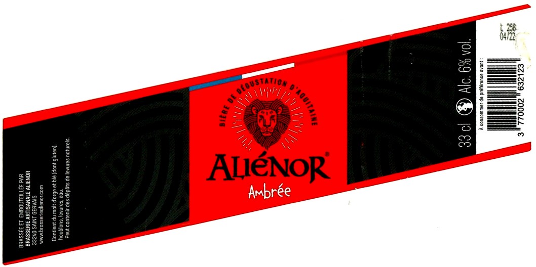 etiquette BRASSERIE ALIENOR 19