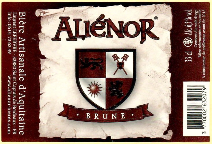 Etiquette BRASSERIE ALIENOR 23