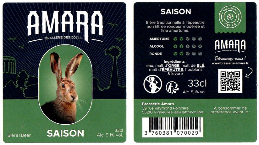 Etiquette BRASSERIE AMARA 08
