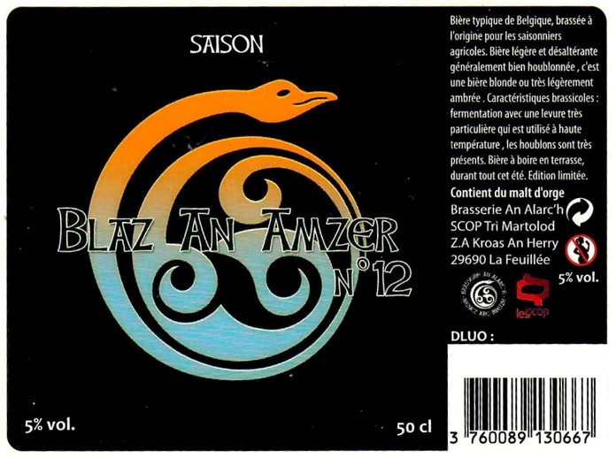 Etiquette BRASSERIE AN ALARC'H 58