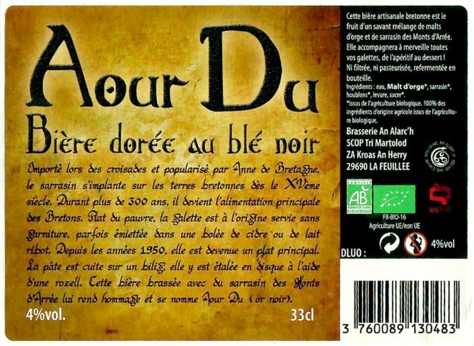 Etiquette BRASSERIE AN ALARC'H 61