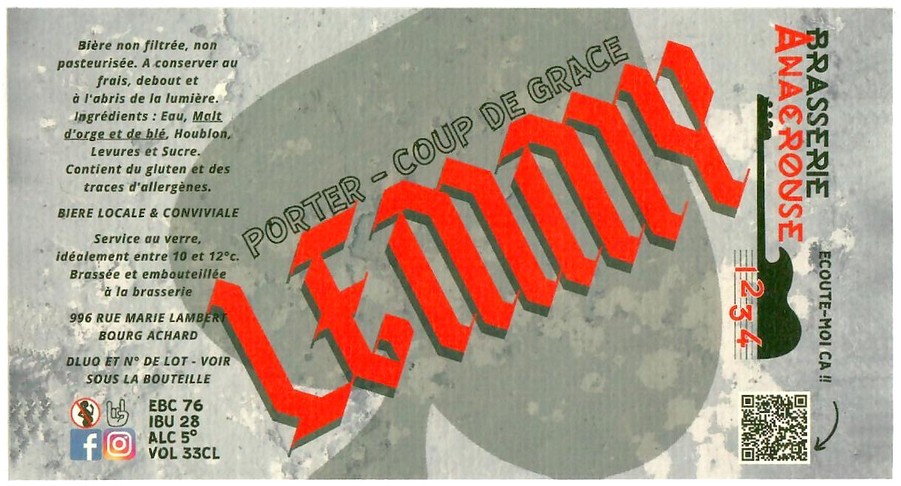 Etiquette BRASSERIE ANACROUSE 12