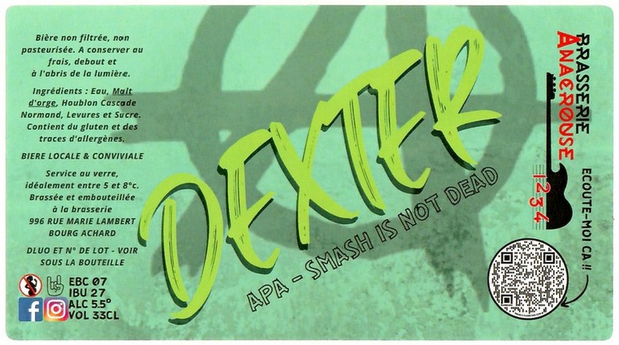 Etiquette BRASSERIE ANACROUSE 17