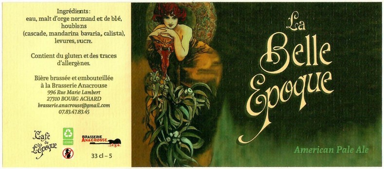 Etiquette BRASSERIE ANACROUSE 24