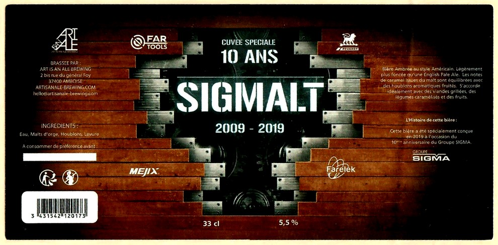 etiquette BRASSERIE ART IS AN ALE 10