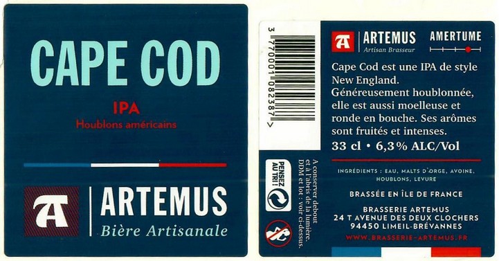 Etiquette BRASSERIE ARTEMUS 01