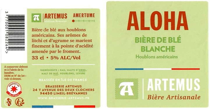 Etiquette BRASSERIE ARTEMUS 03