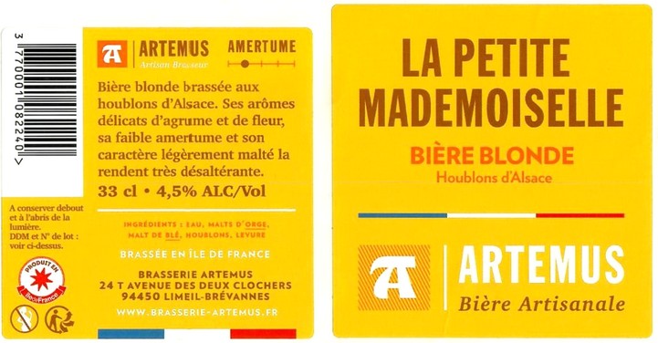 Etiquette BRASSERIE ARTEMUS 04