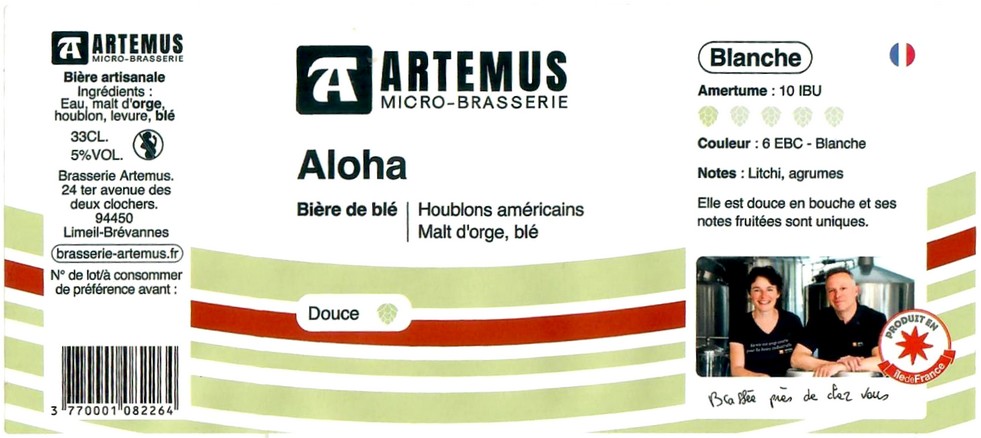 Etiquette BRASSERIE ARTEMUS 11