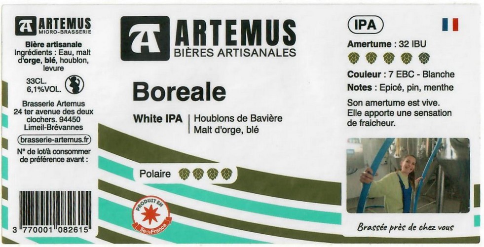Etiquette BRASSERIE ARTEMUS 20
