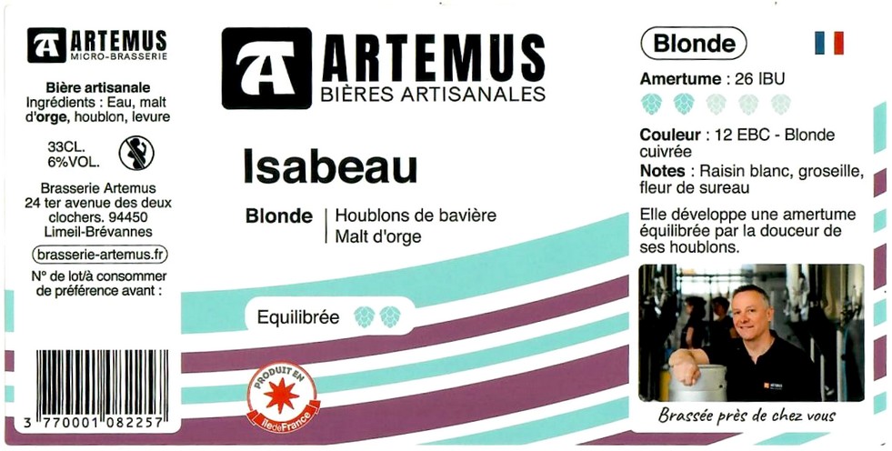 Etiquette BRASSERIE ARTEMUS 22