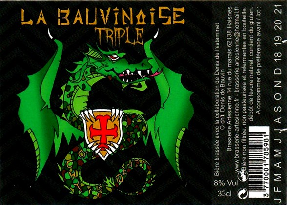 etiquette BRASSERIE ARTESIENNE 134