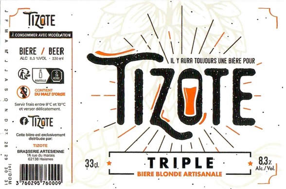 Etiquette BRASSERIE ARTESIENNE 186