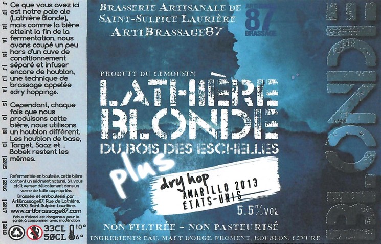 Etiquette BRASSERIE ARTIBRASSAGE 87 01