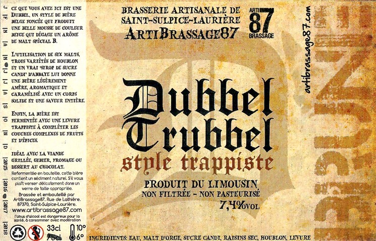 Etiquette BRASSERIE ARTIBRASSAGE 87 09