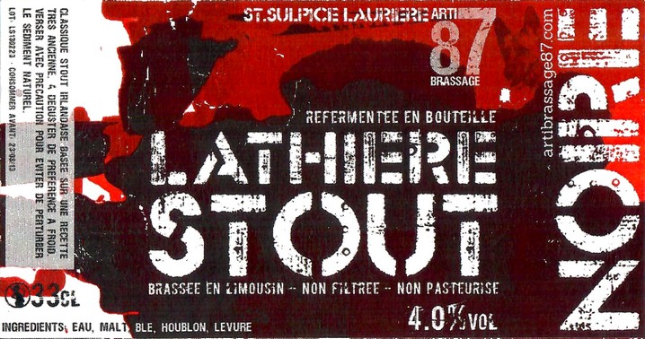 Etiquette BRASSERIE ARTIBRASSAGE 87 18