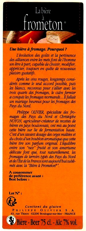 etiquette BRASSERIE ARTISANALE DES 2 CAPS 12 BACK