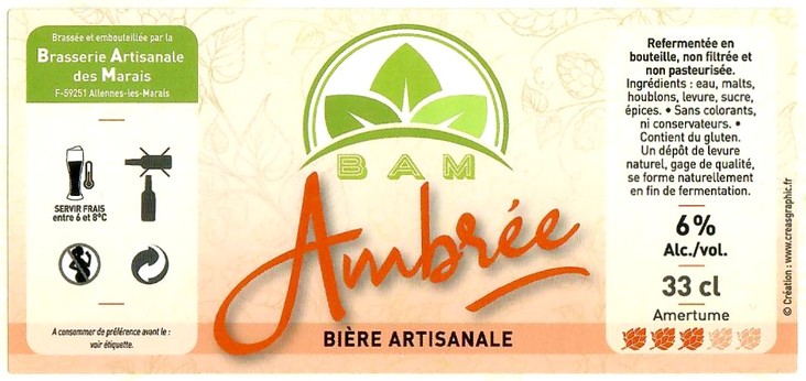 Etiquette BRASSERIE ARTISANALE DES MARAIS 01