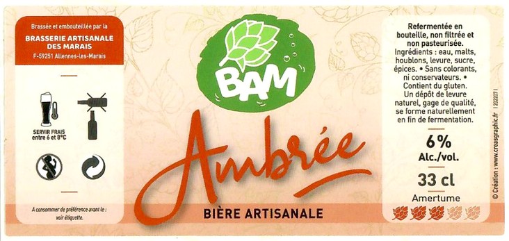 Etiquette BRASSERIE ARTISANALE DES MARAIS 02