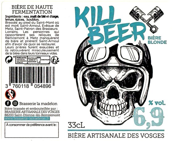 Etiquette BRASSERIE ARTISANALE DES VOSGES 43