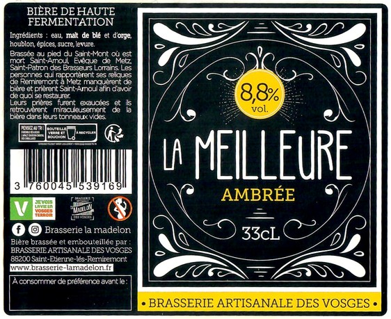 Etiquette BRASSERIE ARTISANALE DES VOSGES 47