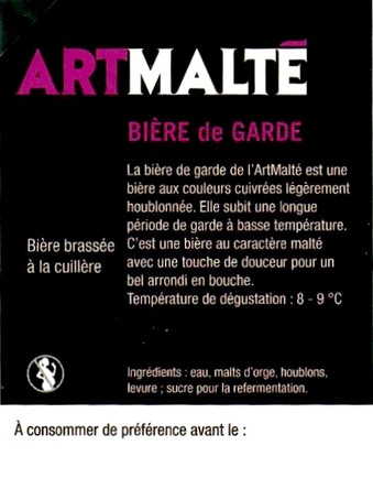 Etiquette BRASSERIE ARTMALTE 05B