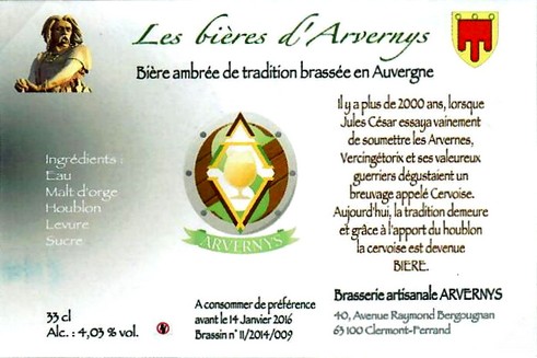 etiquette BRASSERIE ARVERNYS 02