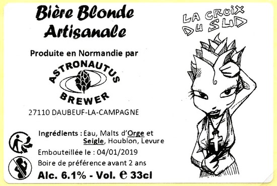 etiquette BRASSERIE ASTRONAUTUS BREWER 09