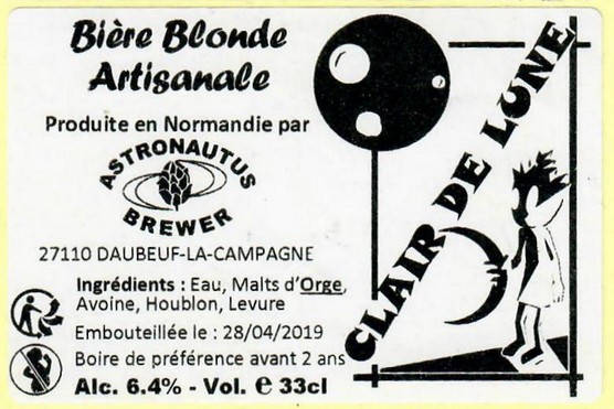 etiquette BRASSERIE ASTRONAUTUS BREWER 17