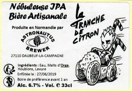 etiquette BRASSERIE ASTRONAUTUS BREWER 19
