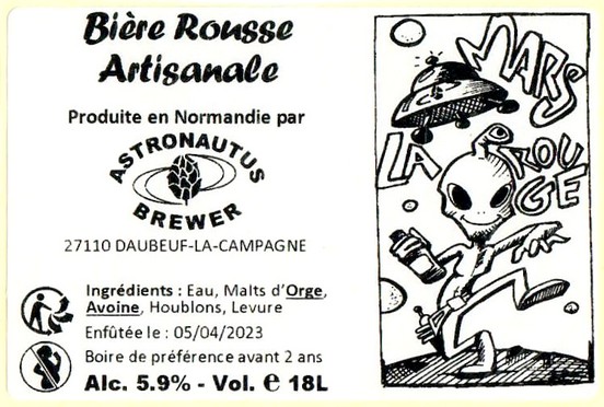 Etiquette BRASSERIE ASTRONAUTUS BREWER 38
