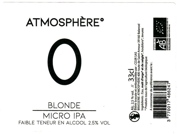 etiquette BRASSERIE ATMOSPHERE 11