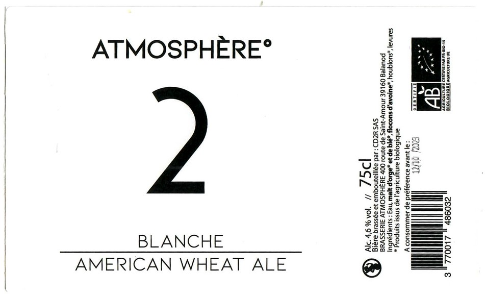 Etiquette BRASSERIE ATMOSPHERE 16