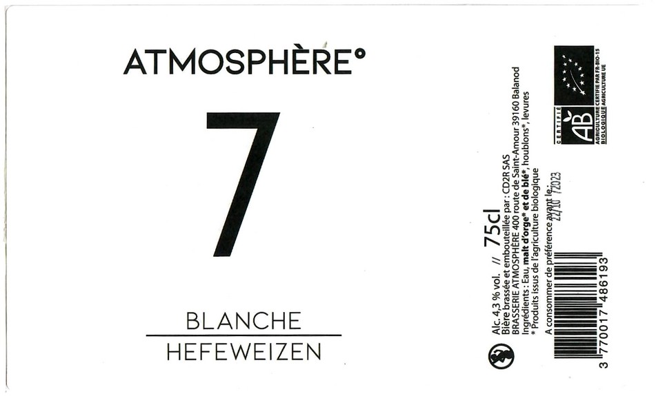 Etiquette BRASSERIE ATMOSPHERE 20