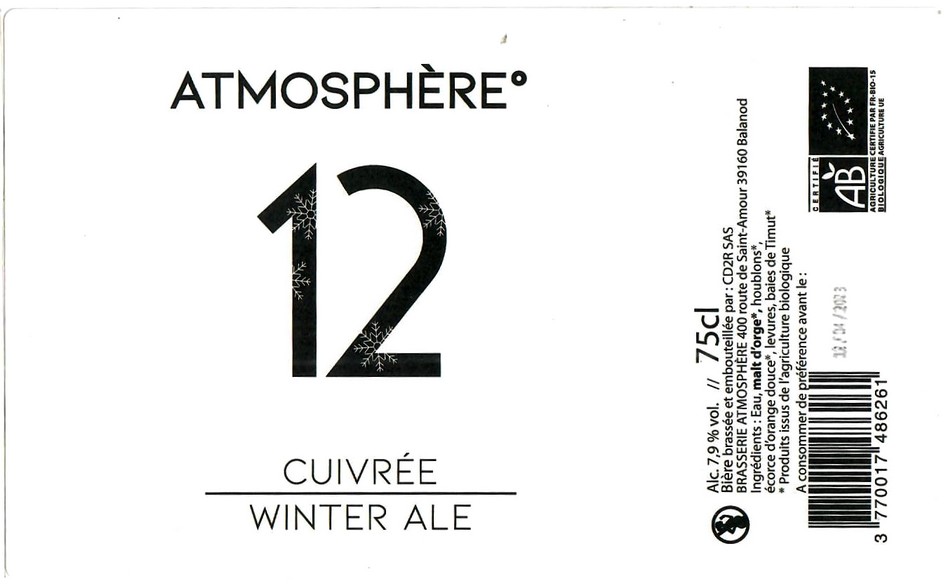 Etiquette BRASSERIE ATMOSPHERE 24