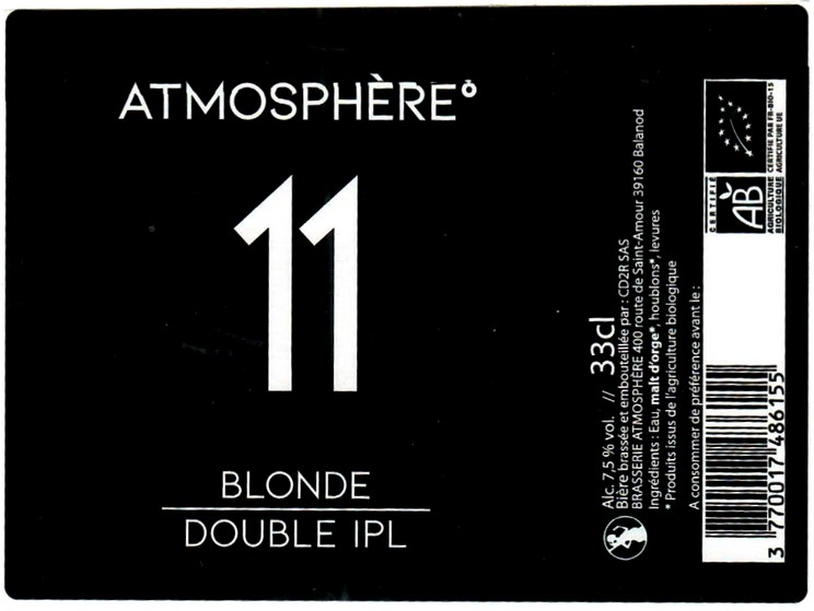 Etiquette BRASSERIE ATMOSPHERE 25