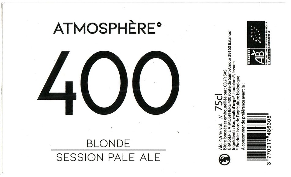 Etiquette BRASSERIE ATMOSPHERE 31