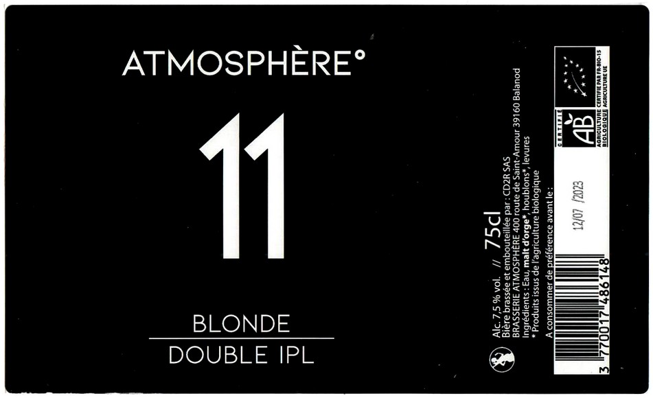Etiquette BRASSERIE ATMOSPHERE 32