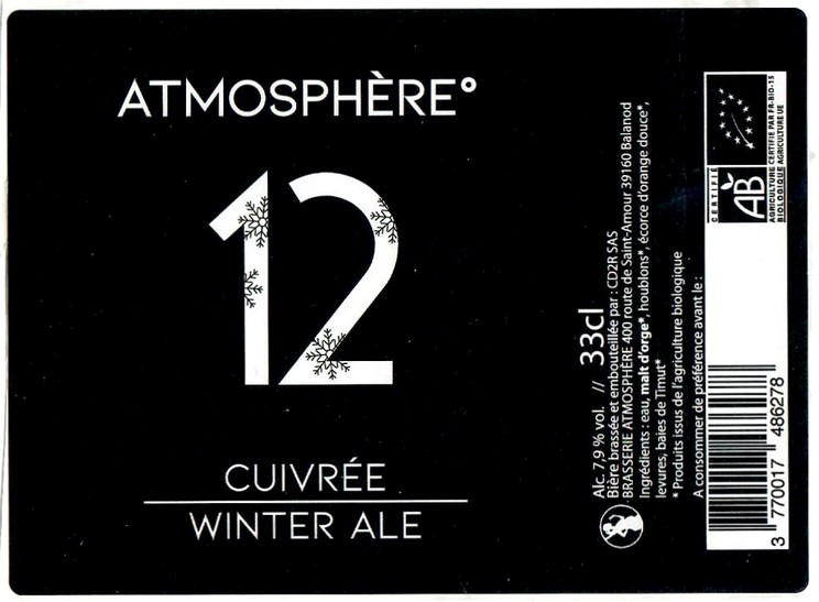 Etiquette BRASSERIE ATMOSPHERE 33