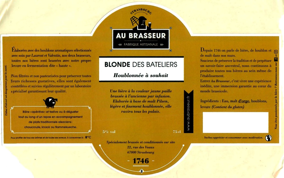 Etiquette BRASSERIE AU BRASSEUR 20