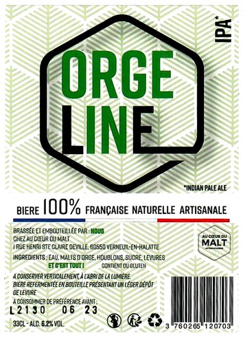 etiquette BRASSERIE AU COEUR DU MALT 11