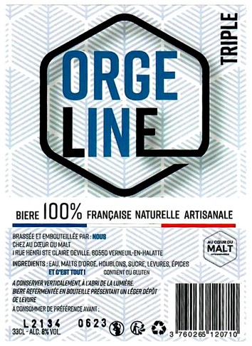 etiquette BRASSERIE AU COEUR DU MALT 12