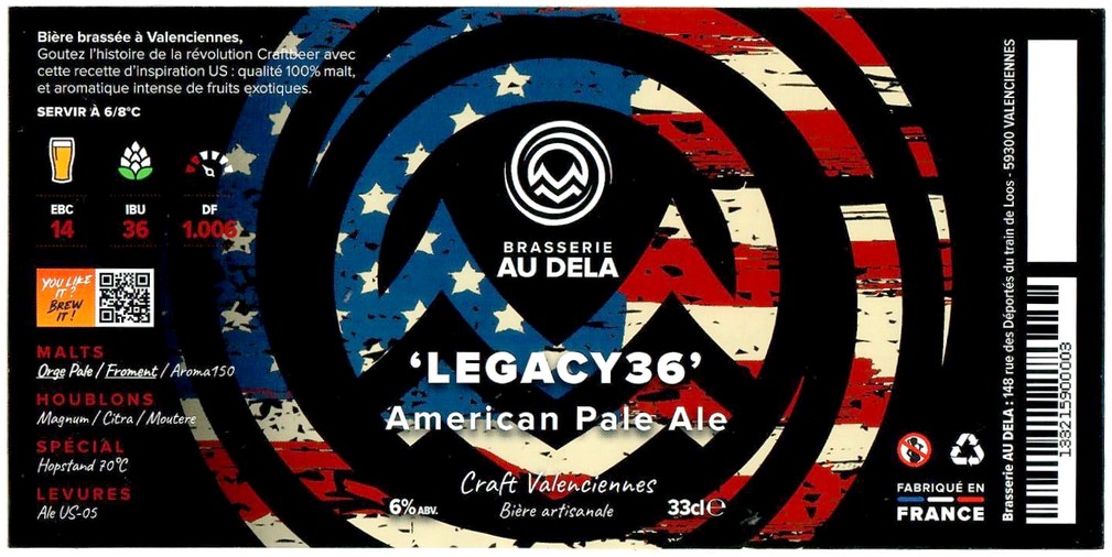 Etiquette BRASSERIE AU DELA 01