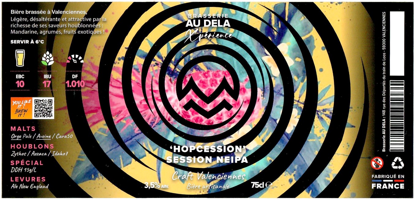 Etiquette BRASSERIE AU DELA 14