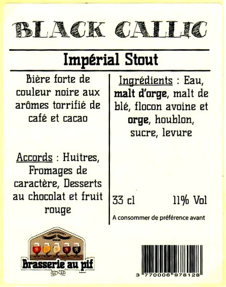 etiquette BRASSERIE AU PIF 11