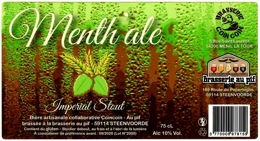 etiquette BRASSERIE AU PIF 12