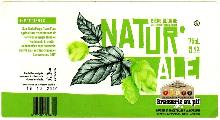 etiquette BRASSERIE AU PIF 13