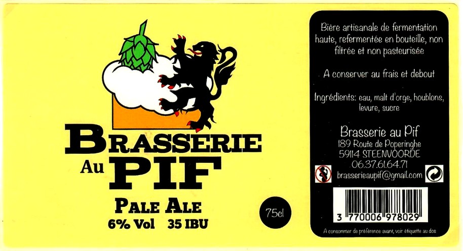 etiquette BRASSERIE AU PIF 15