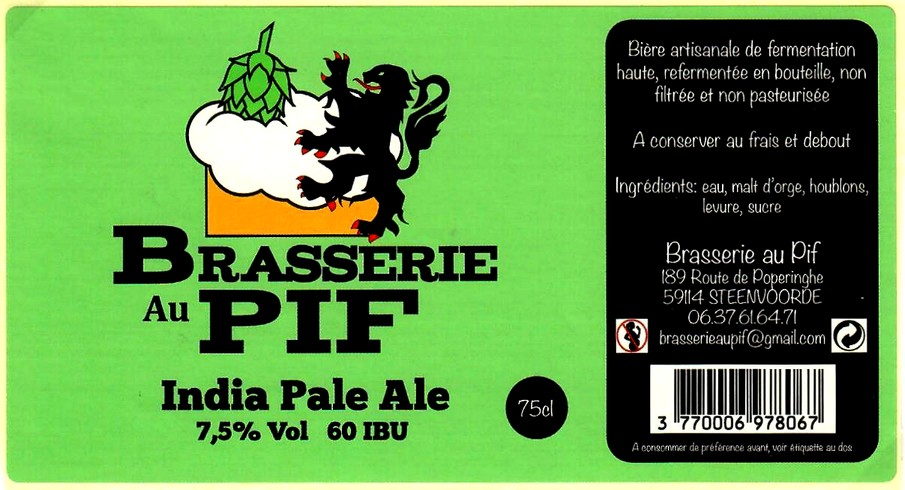 etiquette BRASSERIE AU PIF 17